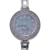 BVLGARI Bvlgari B-ZERO1 watch 12P diamond bangle watch size M BZ22S Womens SS watch Quartz blue shell Dial A Rank used silver stock