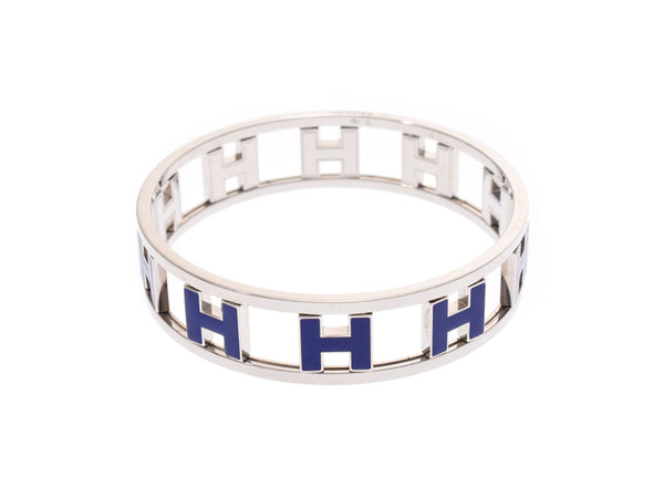 Hermes rondo Ashe blue / silver Lady's bracelet B rank HERMES box used silver storehouse