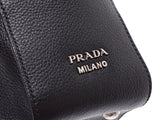 プラダ チェーンハンドバッグ パンチング アウトレット 黒 SV金具 レディース メンズ レザー 新同 美品 PRADA ポーチ ギャラ 中古 銀蔵