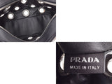 Prada chain handbag punching outlet black SV metal fittings ladies' men's leather Shindo beauty PRADA pouch gala used Ginzo