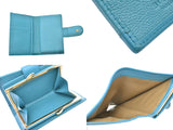 ブルガリドッピオトンド pouch wallet turquoise blue GP metal fittings Lady's men leather A rank beauty product BLVGARI box used silver storehouse