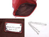 Salvatore Ferragamo菲拉格慕2WAY链条挎包红银色金属零件女士皮革珐琅离合器包A等级二手银藏