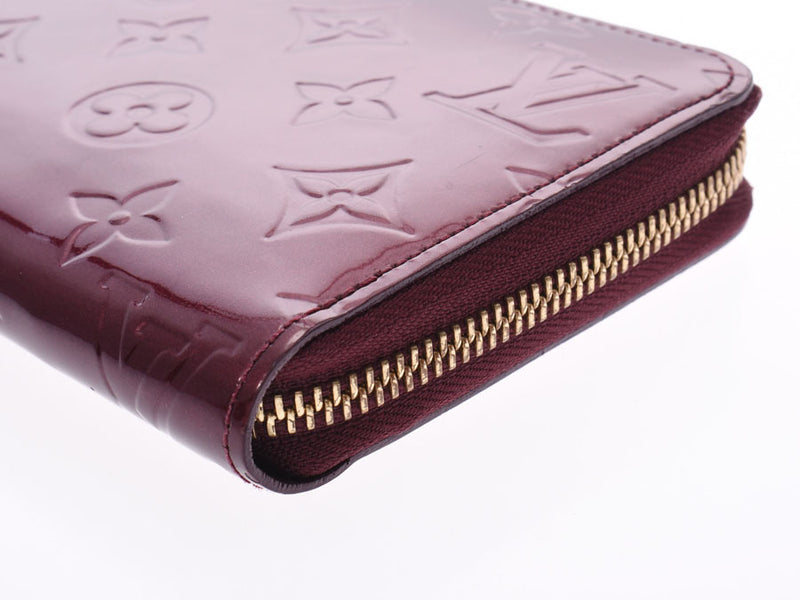 Louis Vuitton Verni Jippy Wallet Rouge Fourvist M91536 Women's Long Wallet AB Rank LOUIS VUITTON