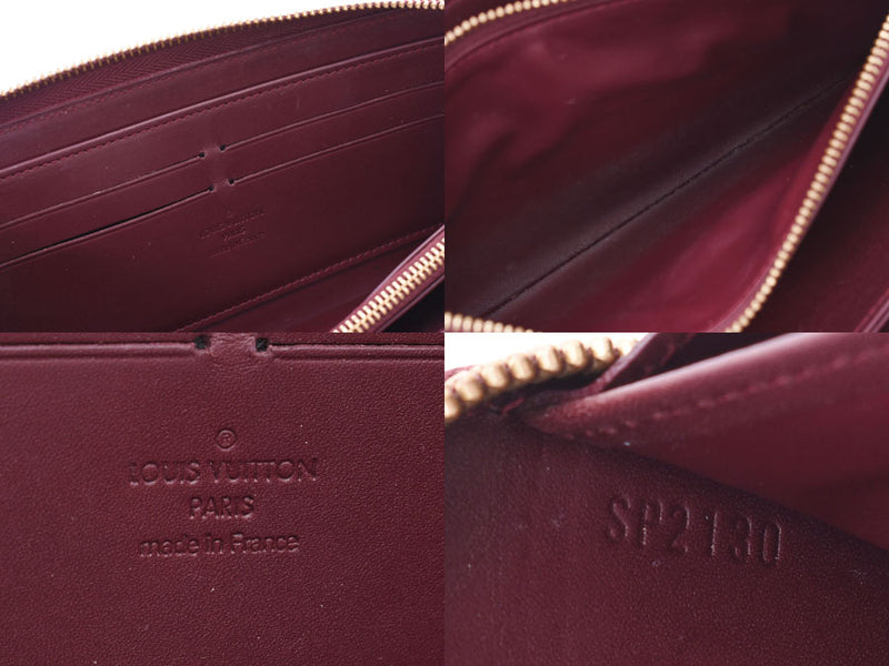 Louis Vuitton Verni Jippy Wallet Rouge Fourvist M91536 Women's Long Wallet AB Rank LOUIS VUITTON