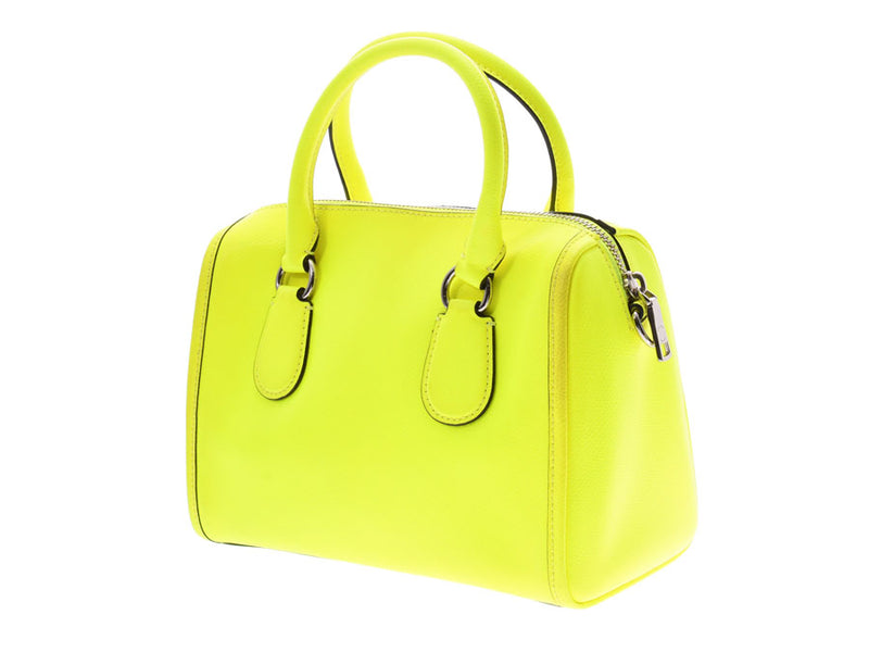 City zip tote leather handbag Coach Yellow in Leather - 40268996