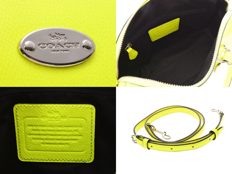 Vintage Coach Leather Canvas Wristlet Mini Purse Yellow Cream Zipper Top |  eBay
