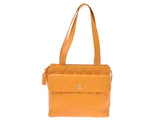 Chanel Tote Bag Yellow G Metallic Ladies Caviar Skin B Rank CHANEL Used Ginzo