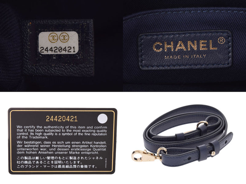 Chanel neo executive 2WAY tote bag Navy SV fitting women's scarf new beauty goods CHANEL gala straps used silver