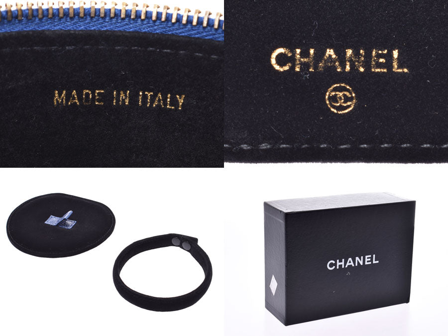 シャネルジュエリーケース アクセサリーケース 青 ゴールド金具 ユニセックス アクセサリーポーチ CHANEL 中古 – 銀蔵オンライン