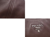 普拉达半肩包茶 SV 配件 BR5096 女士小牛 A 级美容产品 PRADA 画廊二手银藏