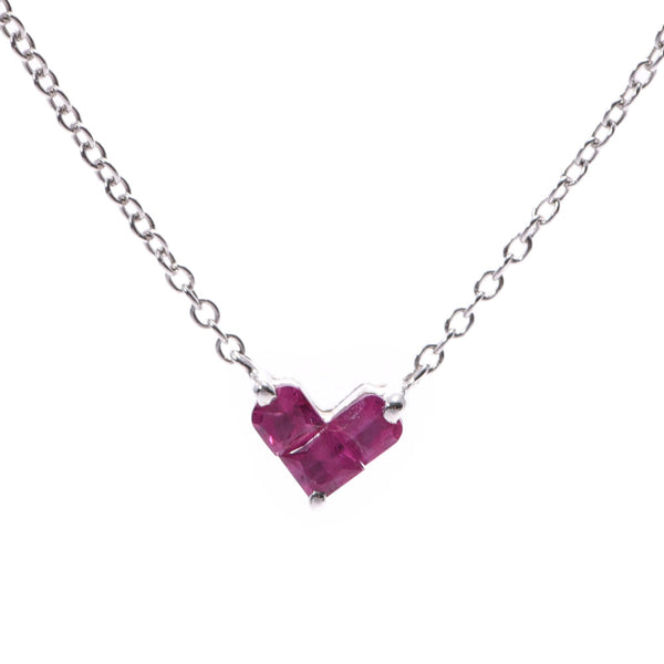 STAR JEWELRY Star Jewelry Mysterious Heart Ladies K18WG Ruby 0.13ct Necklace A Rank Used Ginzo
