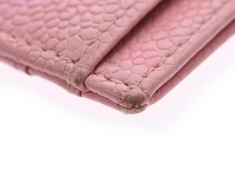 CHANEL Card Case Cocomark Pink Women's Caviar Skin B Rank CHANEL Used Ginzo