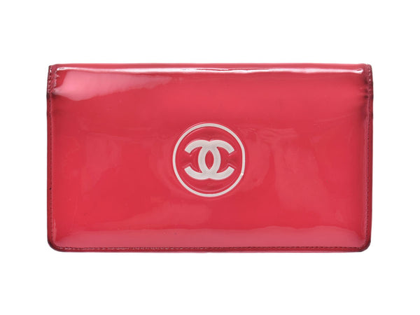 Chanel Makeup Palette Zipper Wallet Pink Ladies Enamel B Rank CHANEL Box Used Ginzo