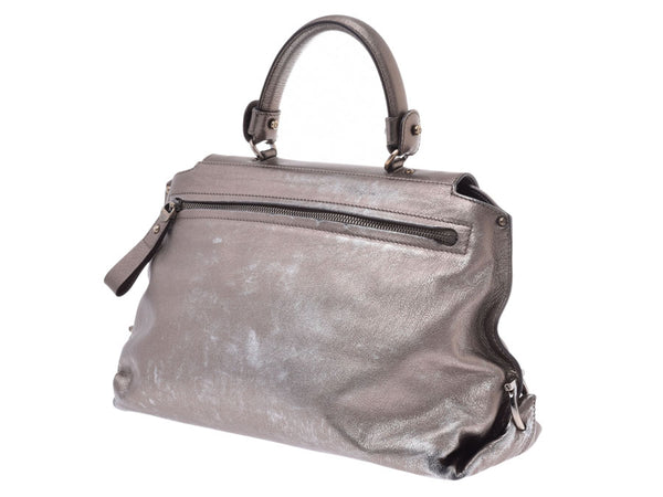 Salvatore Ferragamo Ferragamo Gancini 2WAY Bag Bronze Women's Leather Handbag B Rank Used Ginzo