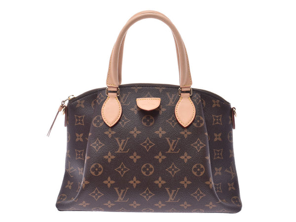 Louis Vuitton Monogram Ribory PM Brown M44543 Women's Genuine Leather 2WAY Handbag Shindo Good Condition LOUIS VUITTON With Strap Used Ginzo