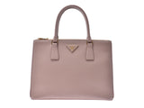 Prada Karelia 2WAY Handbag Pink Beige GP metal fittings 1BA274 Ladies Saffiano New PRADA Gala Strap with Ginzo