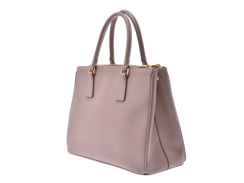 Prada Karelia 2WAY Handbag Pink Beige GP metal fittings 1BA274 Ladies Saffiano New PRADA Gala Strap with Ginzo