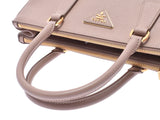 Prada Karelia 2WAY Handbag Pink Beige GP metal fittings 1BA274 Ladies Saffiano New PRADA Gala Strap with Ginzo