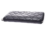 Chanel Matrache Round Fastener Long Wallet Black SV Metal Fittings Ladies Lambskin B Rank CHANEL Box Gala Used Ginzo