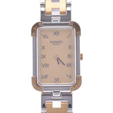 HERMES Hermes croas Jules CR1. 220 ladies SS/GP watch quartz watch dial champagne AB ranked second-hand silver