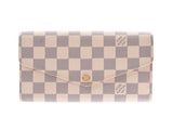 Louis Vuitton Azur Portofeuille Sarah White N63208 Men's Ladies Leather Long Wallet A Rank LOUIS VUITTON Used Ginzo