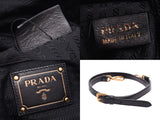 Black silver hardware ladies Prada 2WAY handbags ladies nylon / Nappa B rank Prada strap