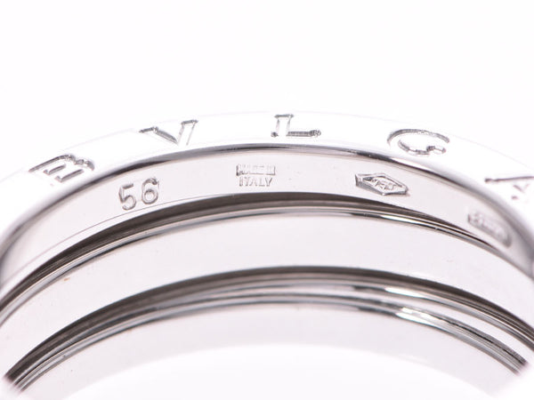 ブルガリ B-ZEROリング サイズS #56 レディース メンズ WG 8.8g 指輪 Aランク 美品 BVLGARI 箱 中古 銀蔵