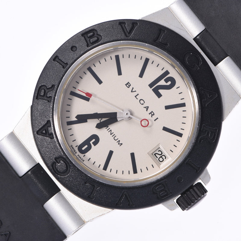 BVLGARI Bvlgari Aluminum AL32A Boys Aluminum/Rubber Watch Quartz Silver Dial AB Rank Used Ginzo