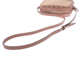 Gucci bully shoulder bag pink / beige Lady's GG canvas / calf A rank beauty product GUCCI used silver storehouse
