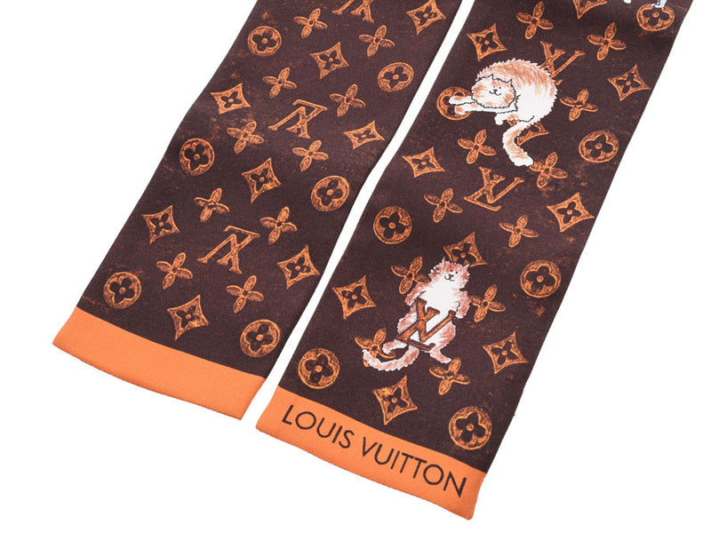 100% of Louis Vuitton Bando Chemical Industries cat gram marron MP2268 Lady's silk-free beautiful article LOUIS VUITTON used silver storehouse