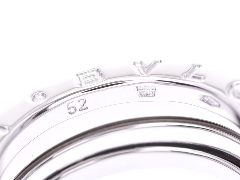 ブルガリ B-ZEROリング サイズS #52 メンズ レディース WG 8.1g 指輪 Aランク 美品 BVLGARI 箱 中古 銀蔵