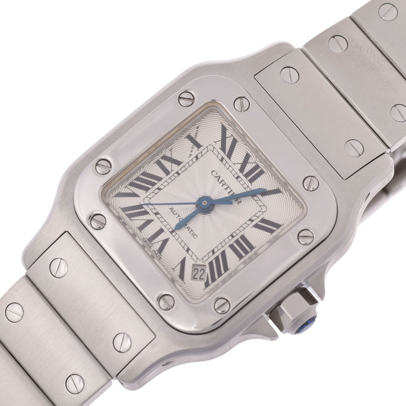 CARTIER Santosgarube SM Ladies SS watch automatic winding silver dial A rank used Ginzo