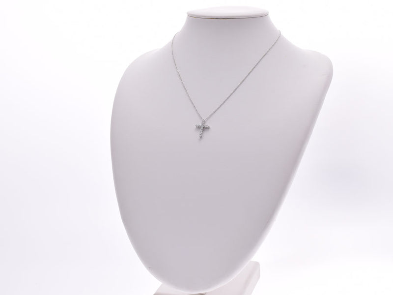 HTC Tiffany small cross necklace ladies pt95011p diamond 3.7 G