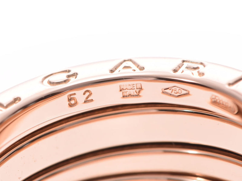 ブルガリ B-ZEROリング サイズS #52 レディース PG 8.9g 指輪 Aランク 美品 BVLGARI 中古 銀蔵