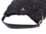Prada 2WAY Semi Shoulder Bag Gather Black GP Bracket BR4919 Ladies Nylon/Leather AB Rank PRADA Strap Gala Used Ginzo