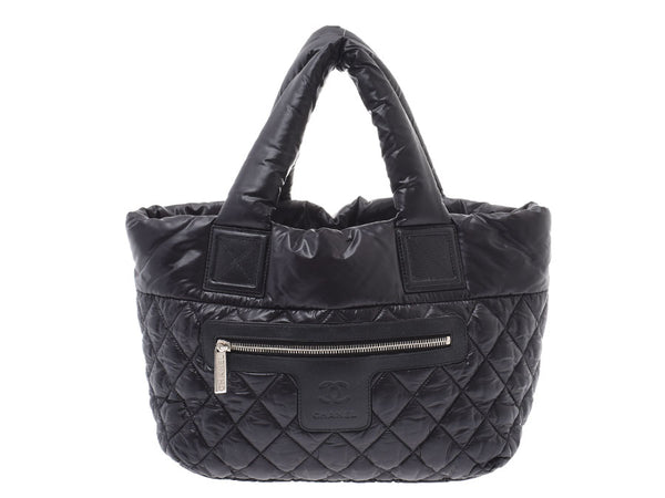 Chanel Coco Cocoon Tote PM Black Ladies Nylon Bag AB Rank CHANEL Gala Used Ginzo