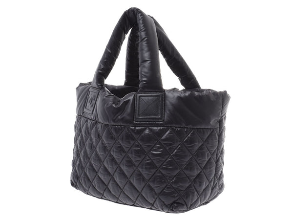 Chanel Coco Cocoon Tote PM Black Ladies Nylon Bag AB Rank CHANEL Gala Used Ginzo