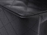 CHANEL MATRSE Chain Shoulder Bag Black SV Metal Fittings Double Lid Women's Caviar Skin Shindo Beautiful Goods CHANEL Gala Used Ginzo