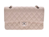 Chanel matelasse chain shoulder bag ivory SV metal fittings Lady's caviar skin newly beauty product CHANEL used silver storehouse