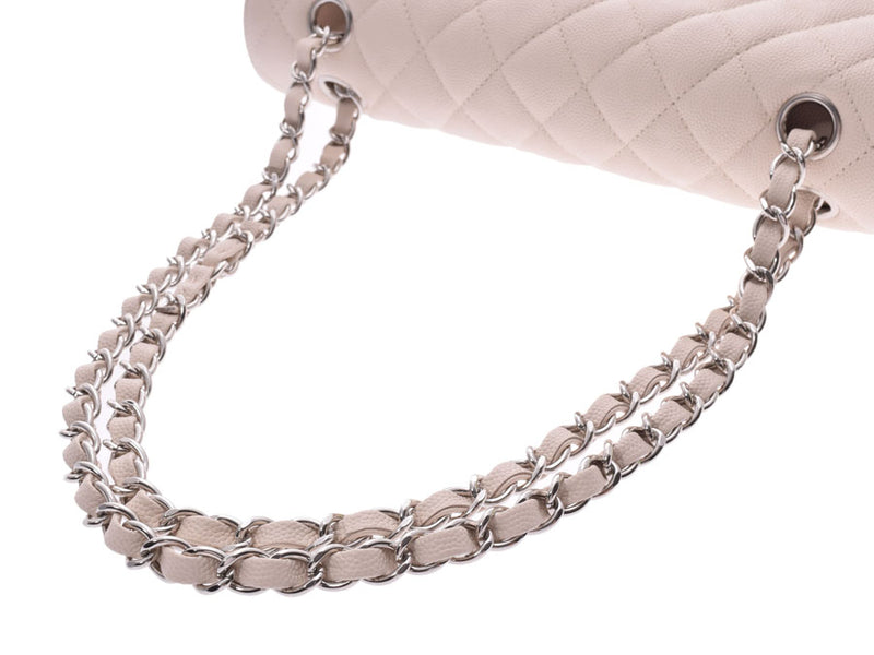 Chanel matelasse chain shoulder bag ivory SV metal fittings Lady's caviar skin newly beauty product CHANEL used silver storehouse