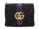 Gucci Alley shoulder bag black G metal fittings 550126 lady's suede / leather AB rank GUCCI used silver storehouse