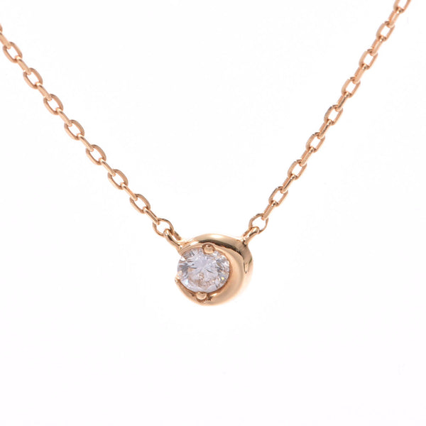STAR JEWELRY Star Jewelry Moon Setting Ladies K18YG Diamond 0.04ct Necklace A Rank Used Ginzo