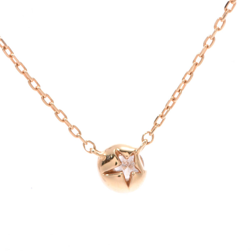 STAR JEWELRY スタージュエリー ムーンセッティング レディース K18YG ダイヤ0.04ct ネックレス Aランク 中古 銀蔵