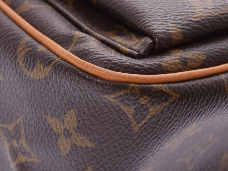 Louis Vuitton Monogram Vivasite PM Brown M51165 Women's Genuine Leather Shoulder Bag AB Rank LOUIS VUITTON Used Ginzo