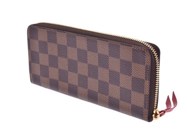 Louis Vuitton Damier Portofeuil Clemence Threes N60534 Women's Men's Genuine Leather Long Wallet A Rank LOUIS VUITTON Used Ginzo