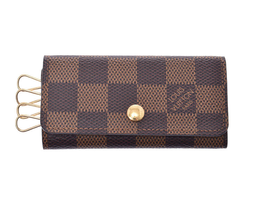 Louis Vuitton Damier 4 Key Case Brown N62631 Men's Ladies Genuine