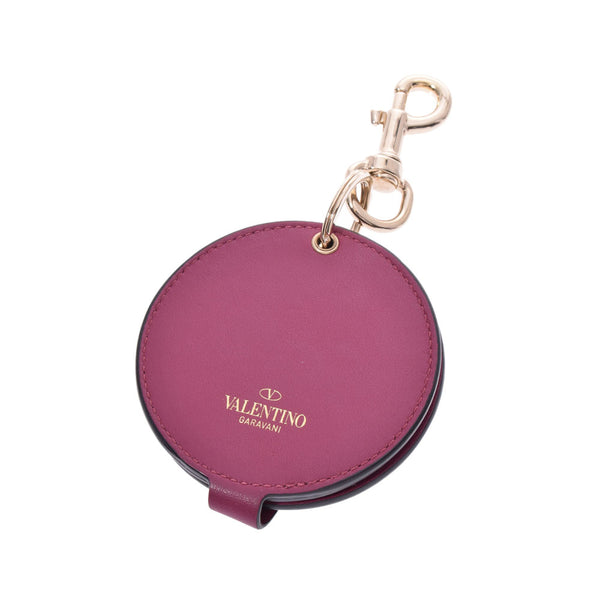 Valentino Garavani Valentino Garavani Mirror Rockstuds Purple Ladies Calf Keychain Used