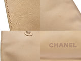 Chanel Tote Bag Ivory Ladies Caviar Skin B Rank CHANEL Used Ginzo