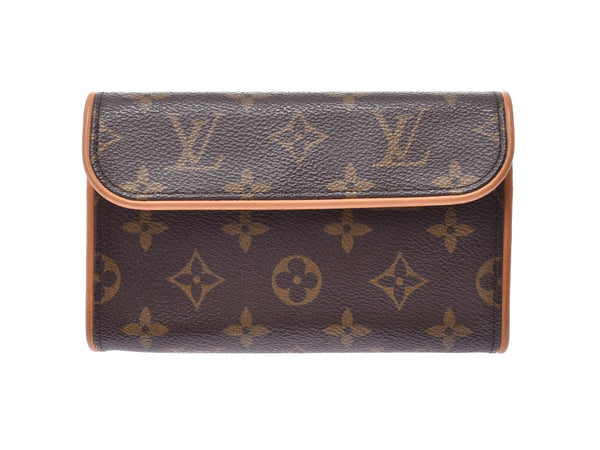 Louis Vuitton Monogram Pochette Florantine Belt Size XS Brown M51855 Genuine Leather AB Rank LOUIS VUITTON Strap With Used Ginzo