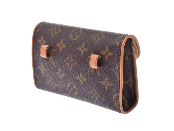 Louis Vuitton Monogram Pochette Florantine Belt Size XS Brown M51855 Genuine Leather AB Rank LOUIS VUITTON Strap With Used Ginzo